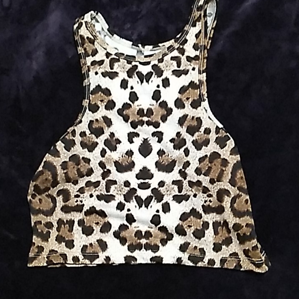 Cheeta print tank crop top